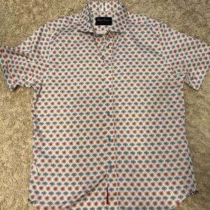 Robert Graham Red and Blue Patterned Casual Shirt
